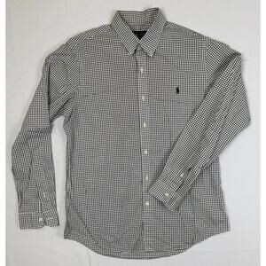 Ralph Lauren Slim Fit Black & White Check Button-Down Shirt – Size Large